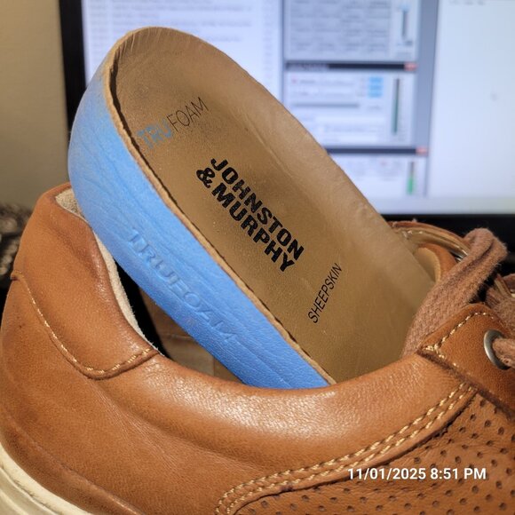 Johnston & Murphy Anders U-Throat Tan Perf SIZE 10M ** - Picture 7 of 8